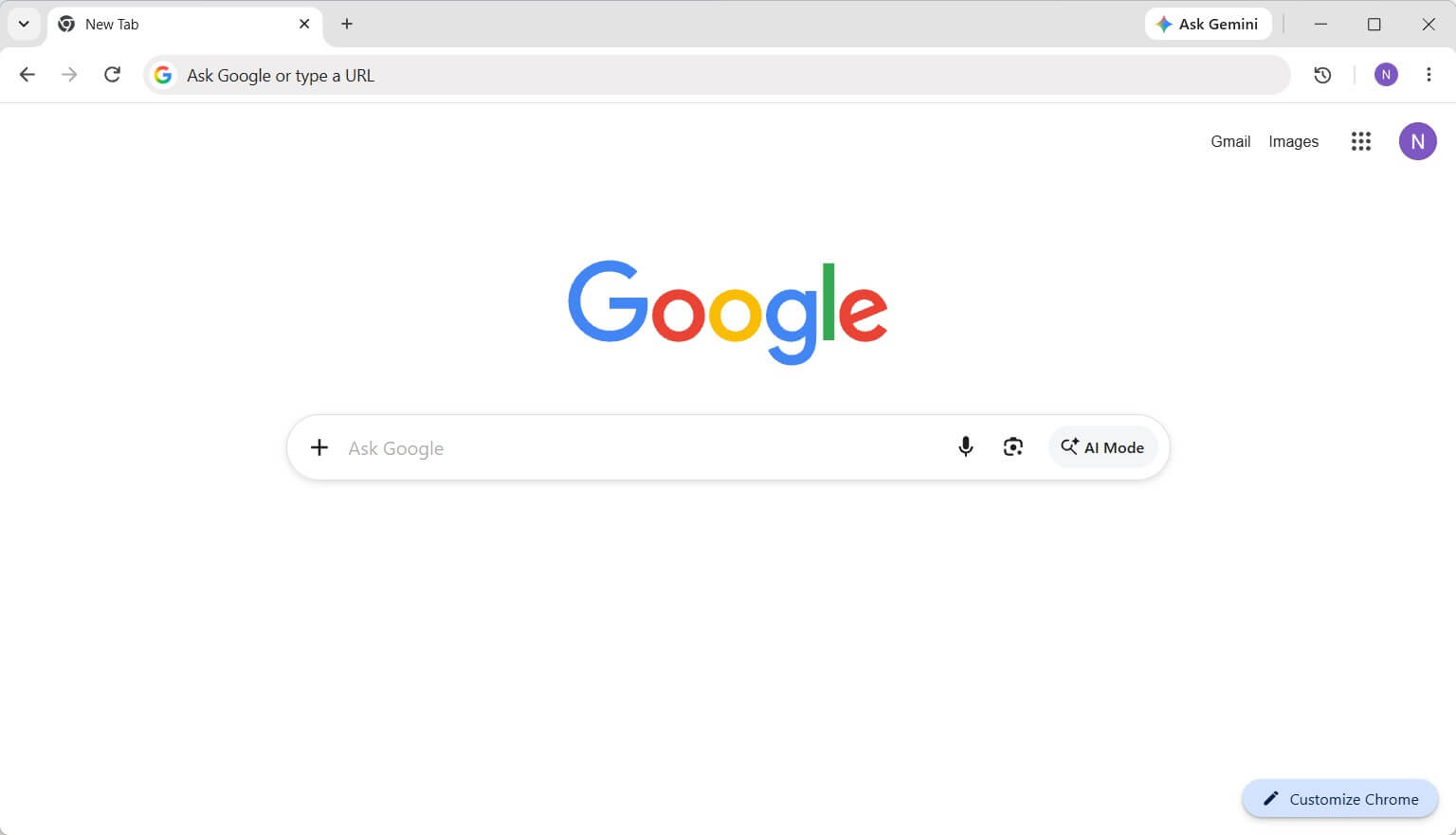 Default Google Chrome background