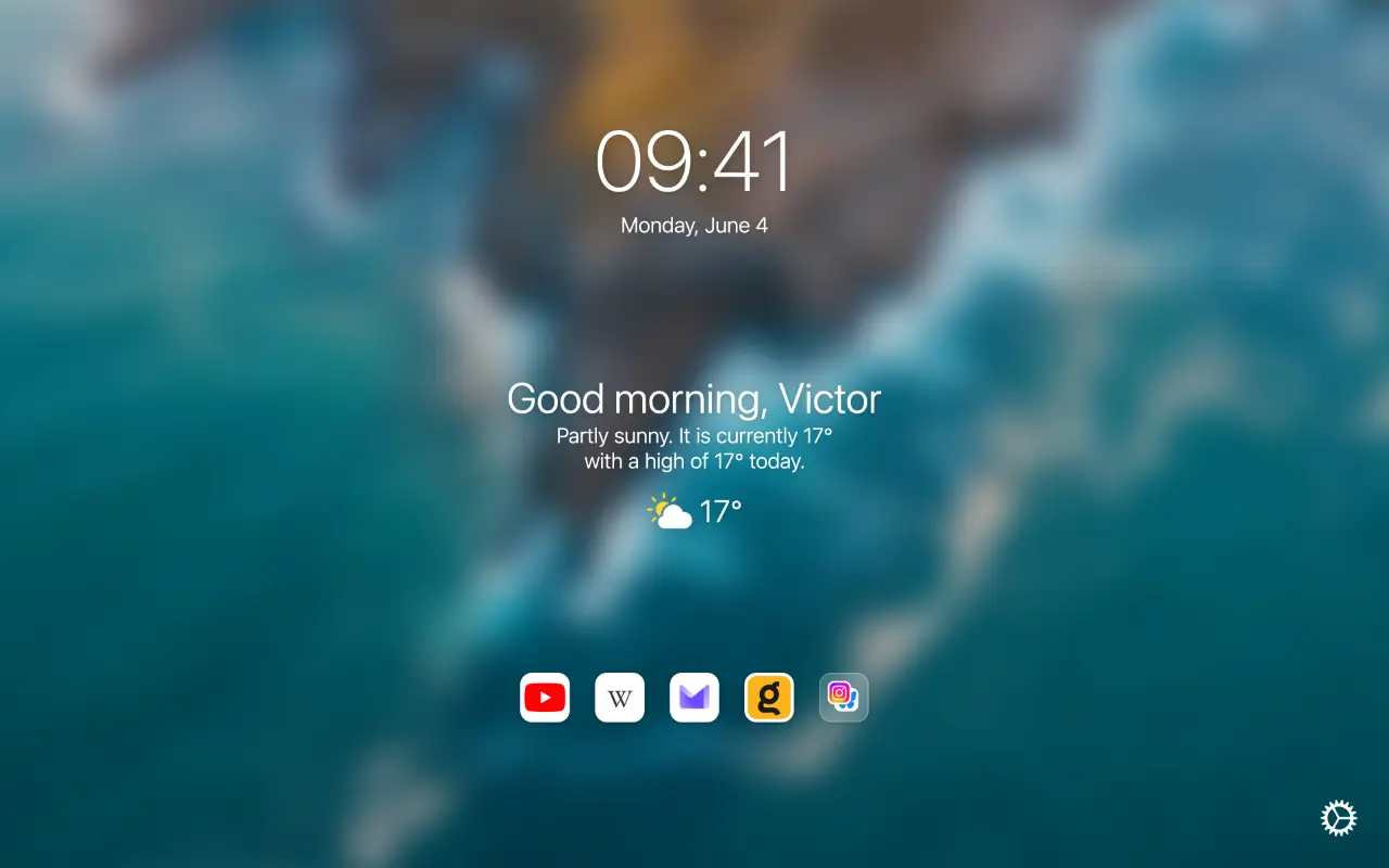 Bonjourr minimalist new tab extension screenshot
