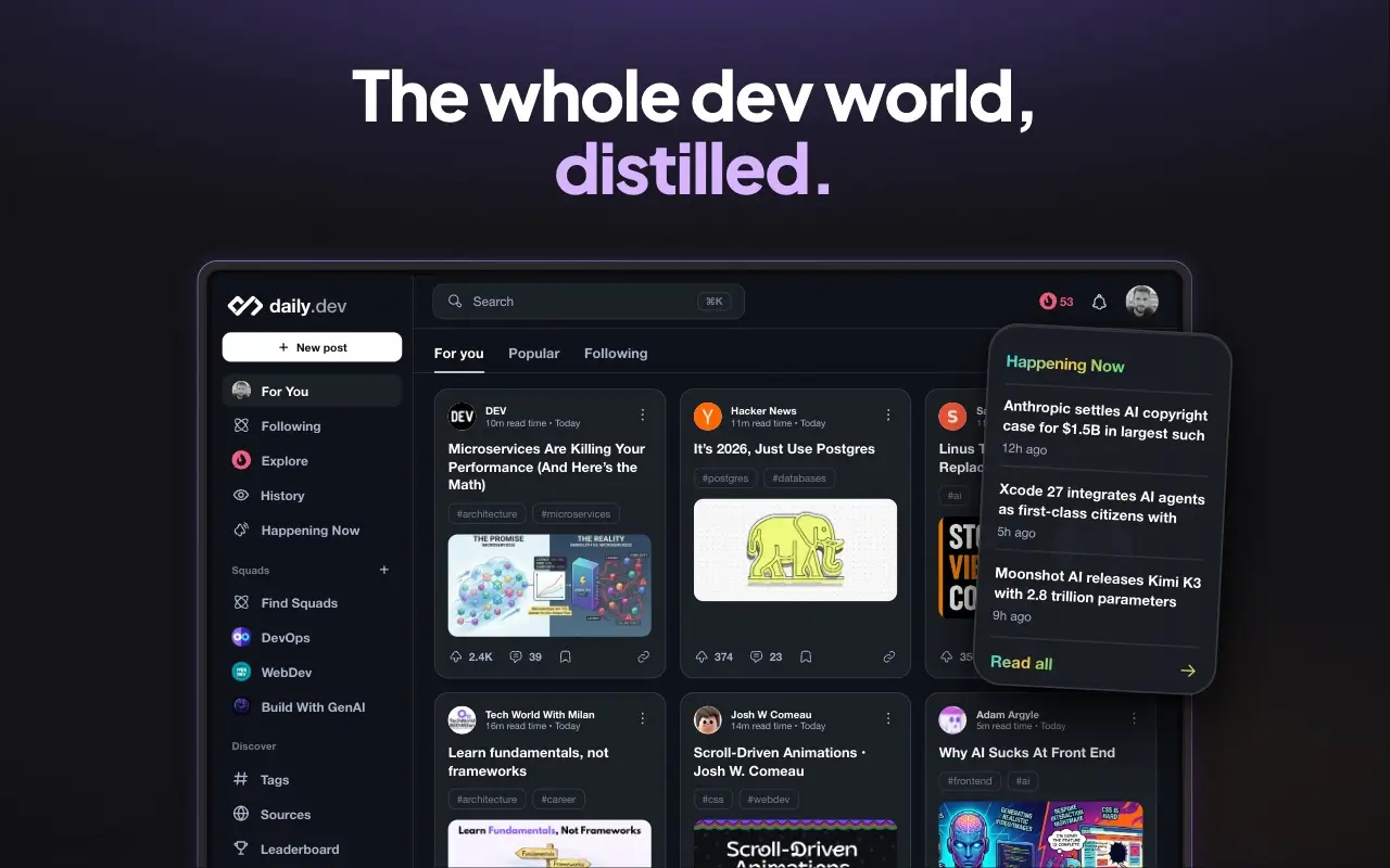 daily.dev extension screenshot