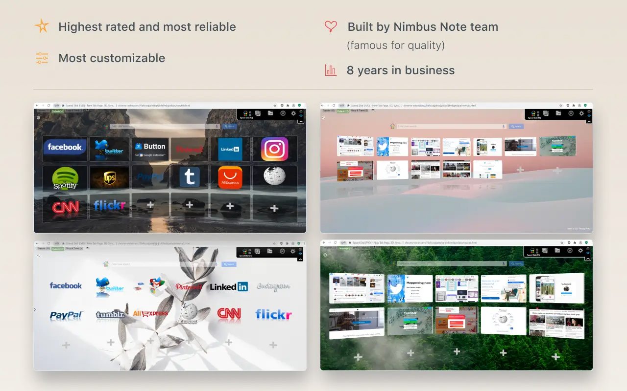 Speed Dial FVD extension screenshot