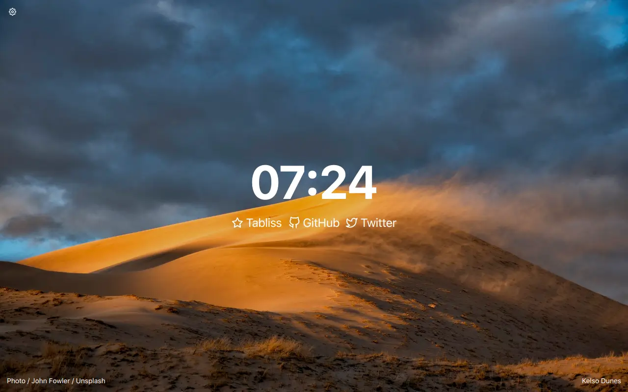 Tabliss customizable new tab extension screenshot